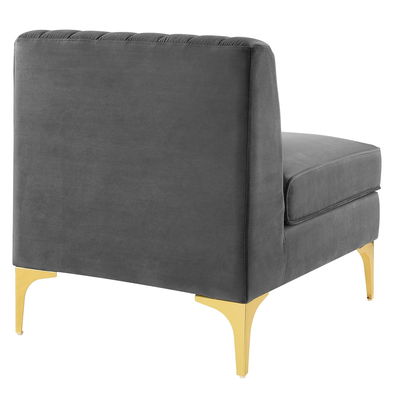 Triumph Channel Tufted Performance Velvet Armless Chair by Modway