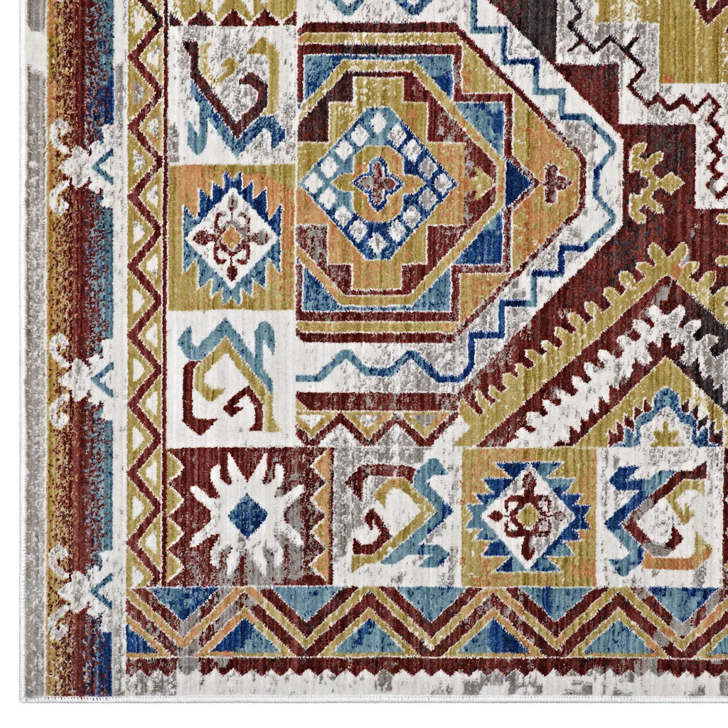 Florita Distressed Southwestern Aztec 8x10 Area Rug by Modway