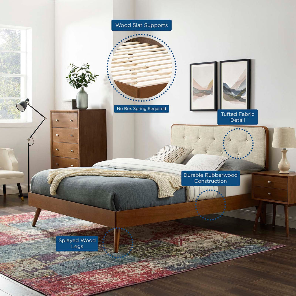 Bridgette Wood Twin Platform Bed With Splayed Legs by Modway