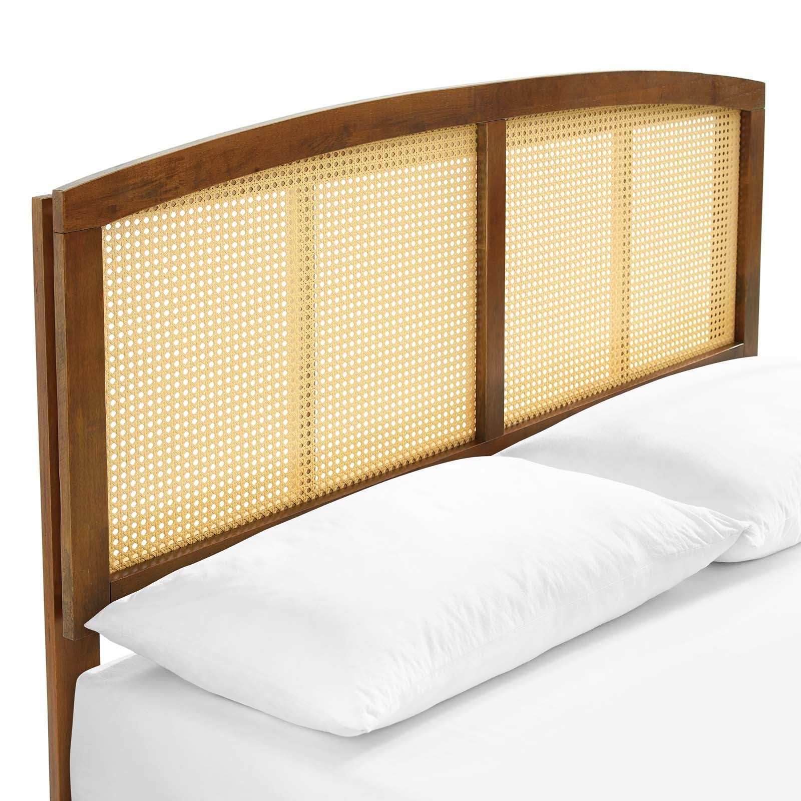 Sierra Cane and Wood Full Platform Bed With Angular Legs by Modway