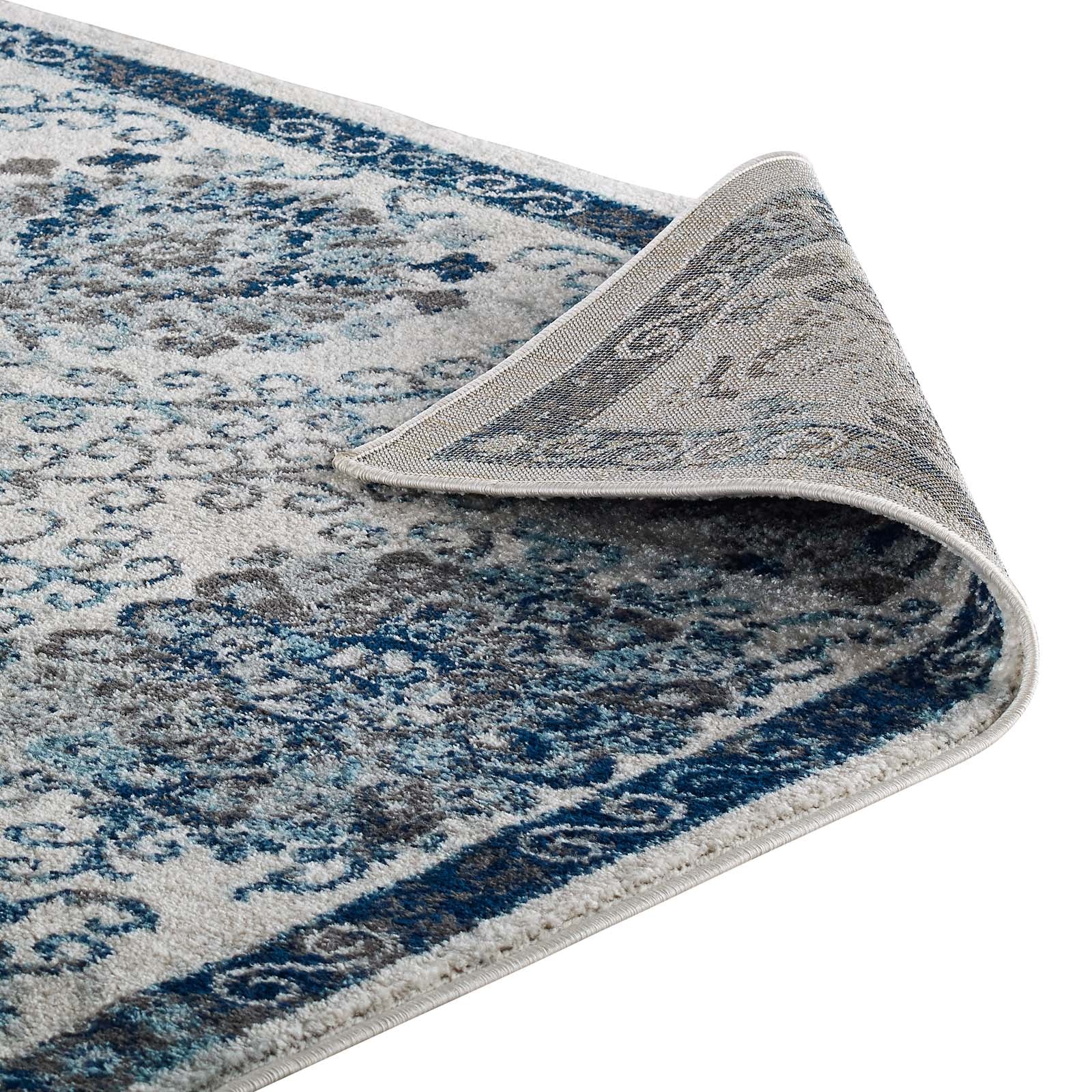 Entourage Kensie Distressed Floral Moroccan Trellis 8x10 Area Rug by Modway