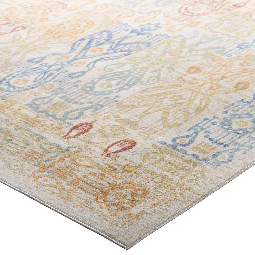 Solimar Distressed Southwestern Aztec 5x8 Area Rug by Modway