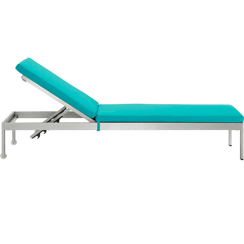 Shore Outdoor Patio Aluminum Chaise with Cushions Set of 6 by Modway