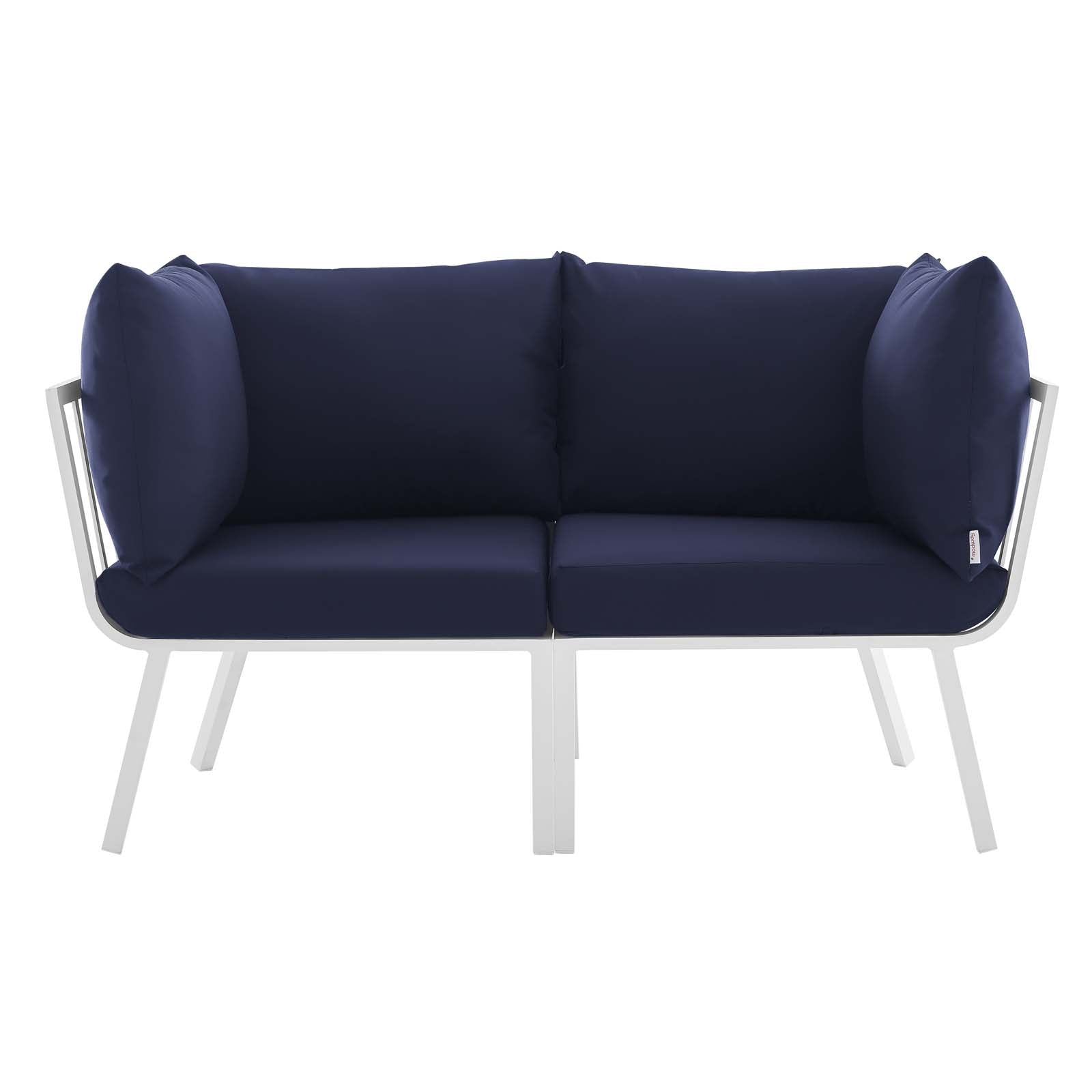 Riverside 2 Piece Outdoor Patio Aluminum Sectional Sofa Set by Modway