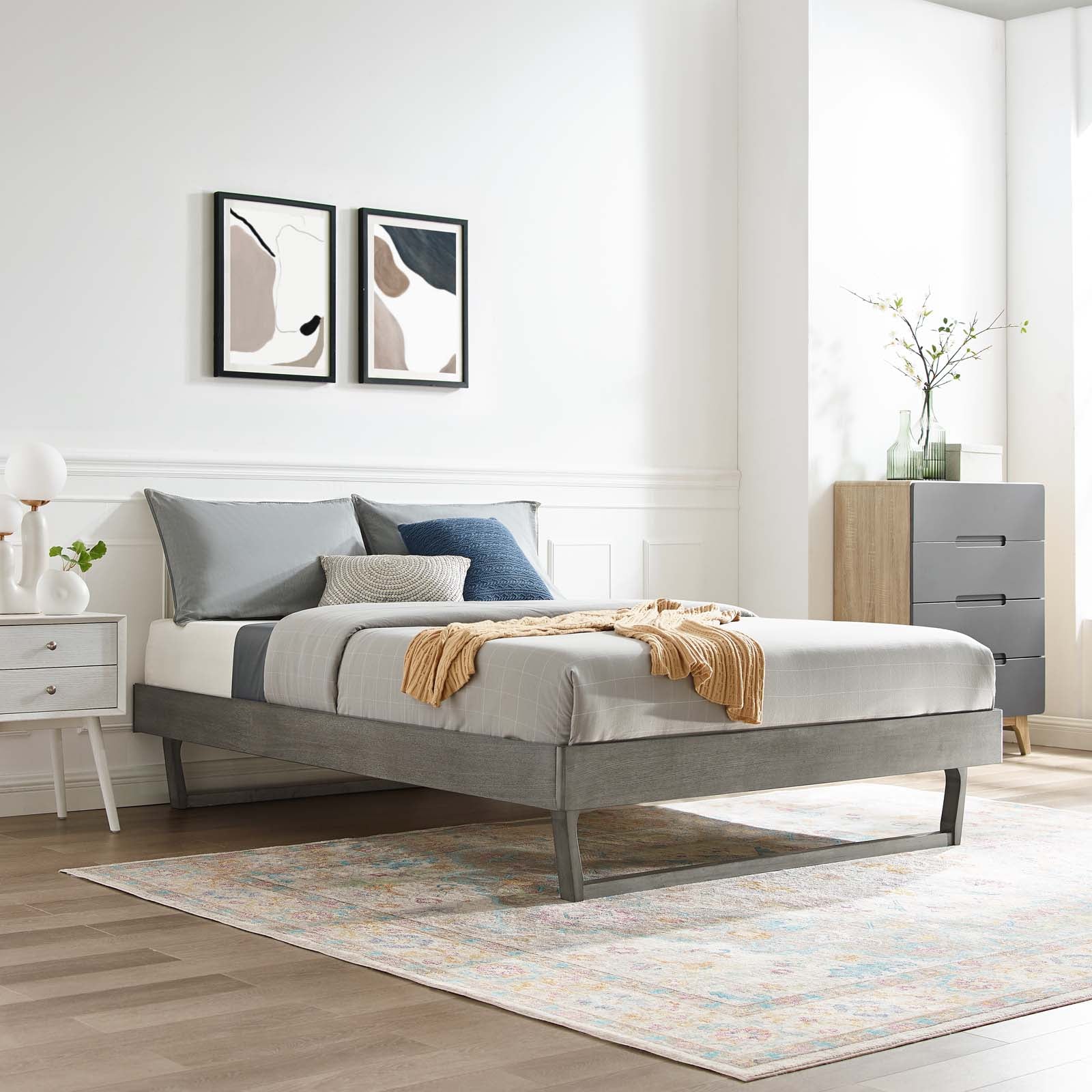 Billie Wood King Platform Bed Frame by Modway