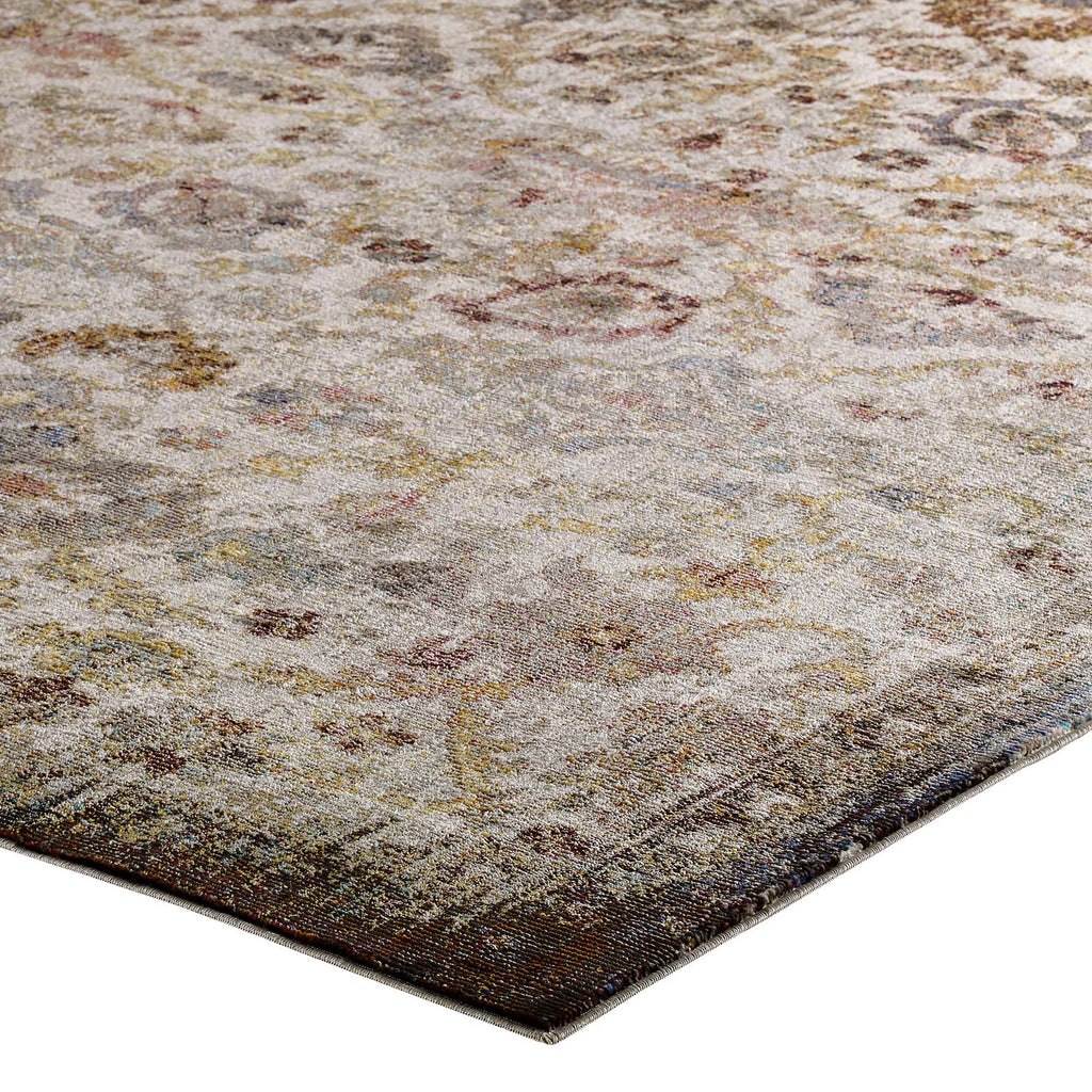 Success Kaede Distressed Vintage Floral Moroccan Trellis 5x8 Area Rug by Modway