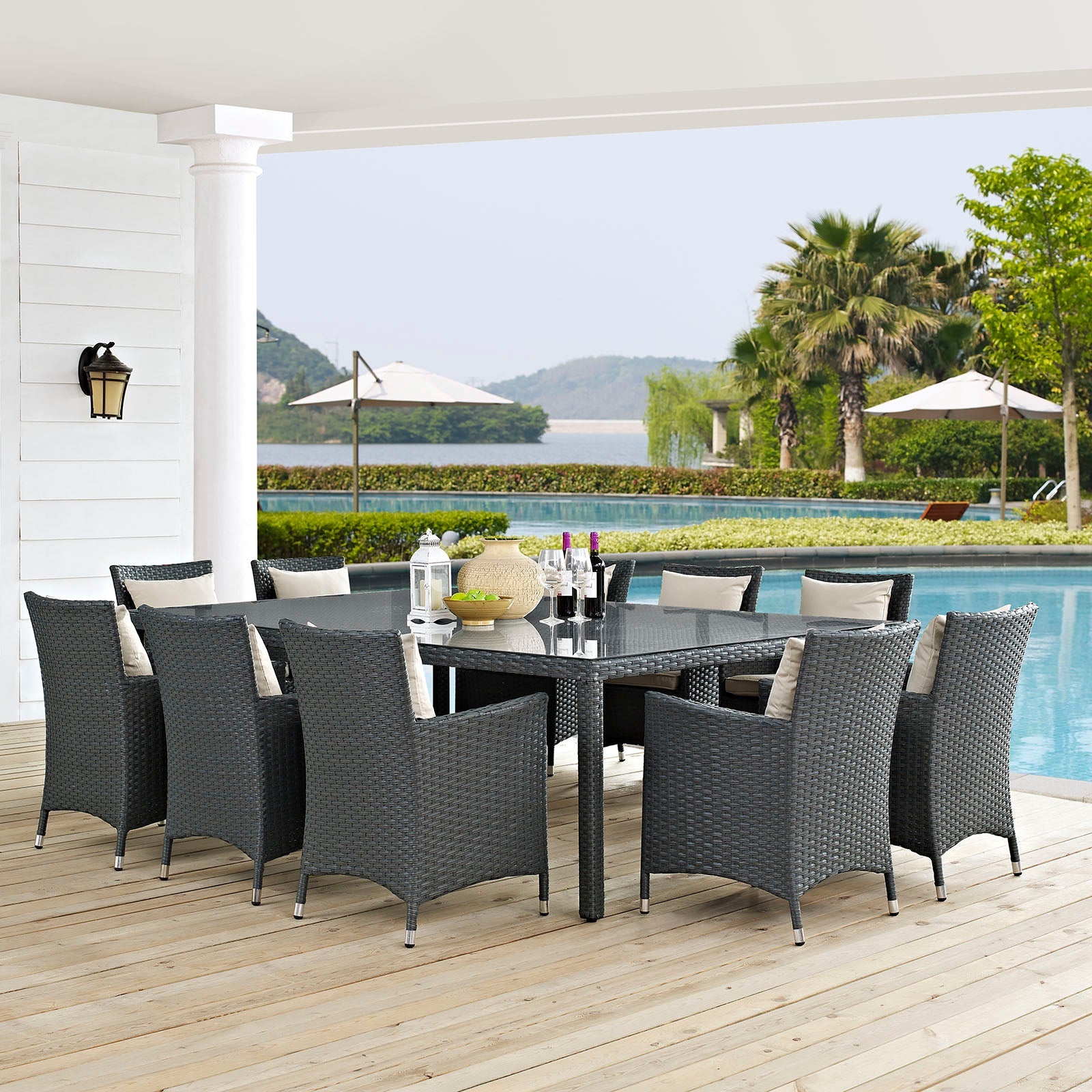Sojourn 11 Piece Outdoor Patio Sunbrella¨ Dining Set by Modway