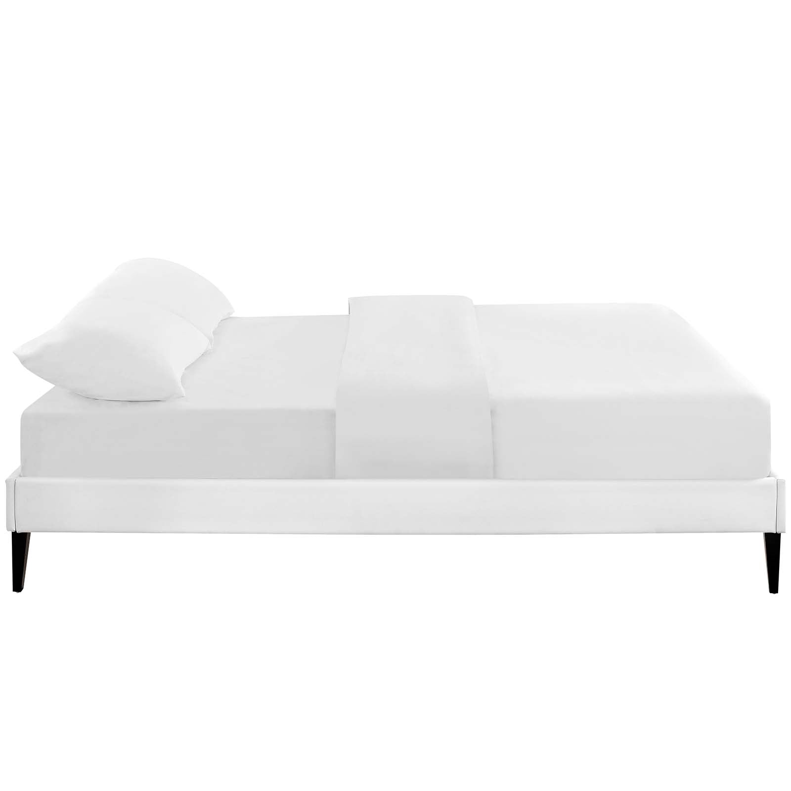 Tessie Vinyl Full Bed Frame with Squared Tapered Legs by Modway
