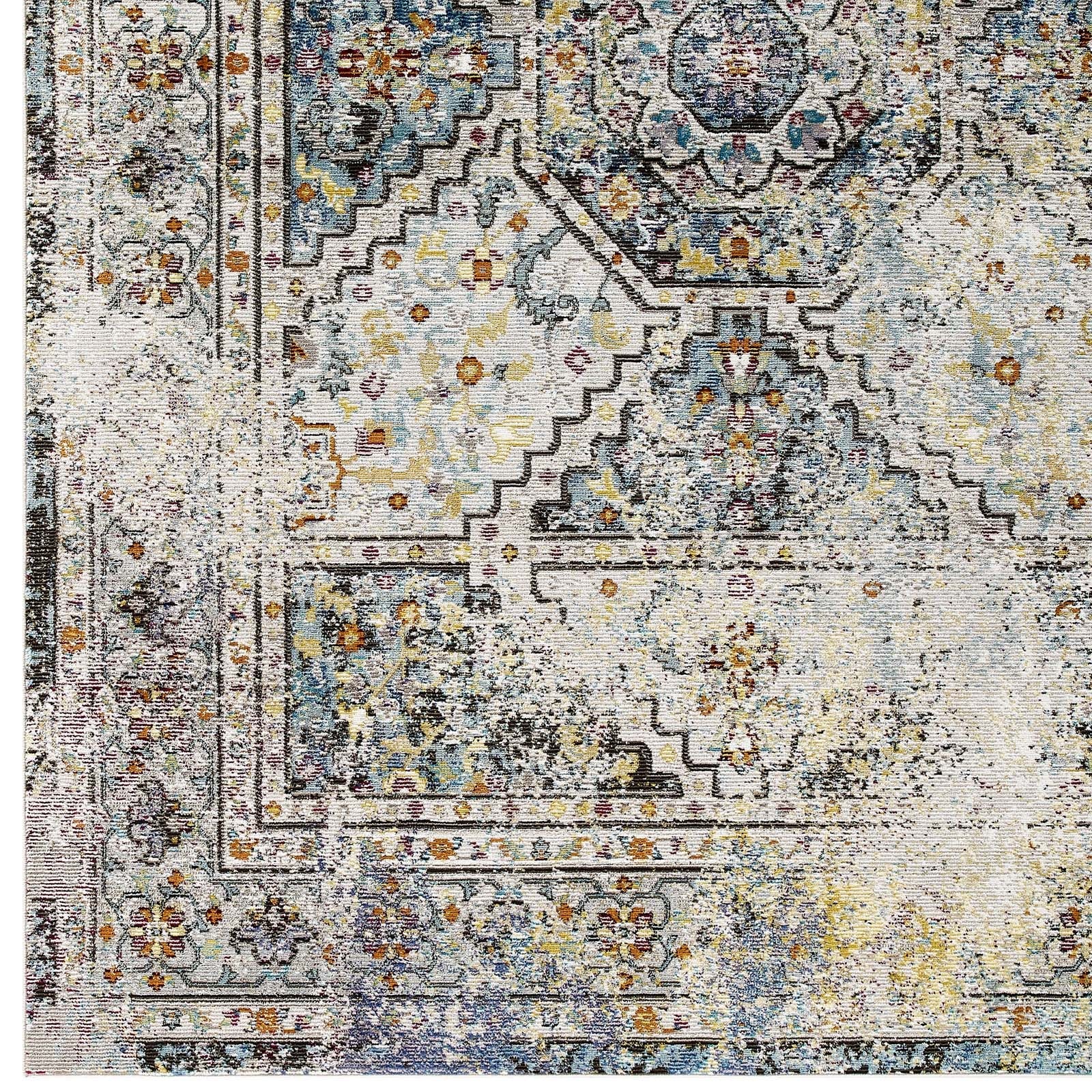 Success Jacinda Distressed Vintage Floral Vintage Medallion 5x8 Area Rug by Modway