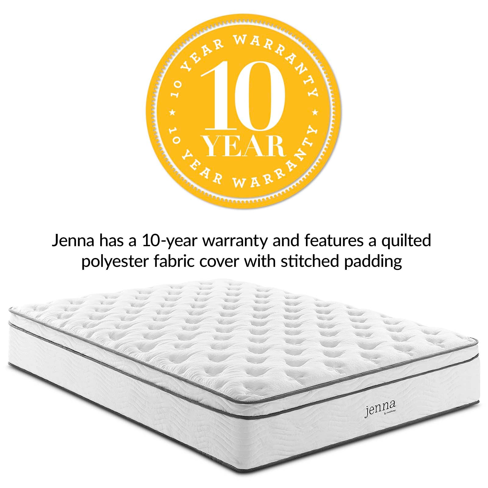 Jenna 14" Innerspring and Foam California King Mattress by Modway