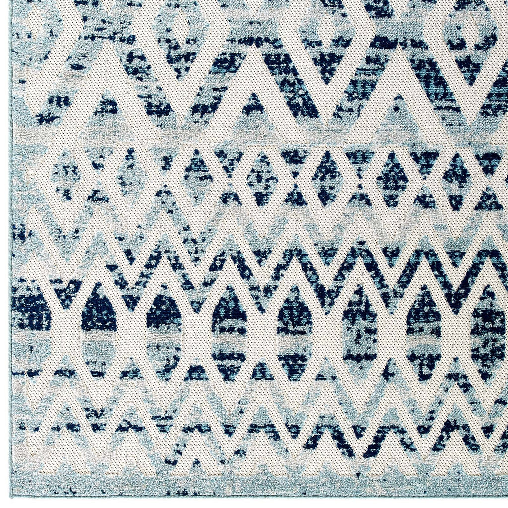 Reflect Tamako Diamond and Chevron Moroccan Trellis 8x10 Indoor / Outdoor Area Rug by Modway
