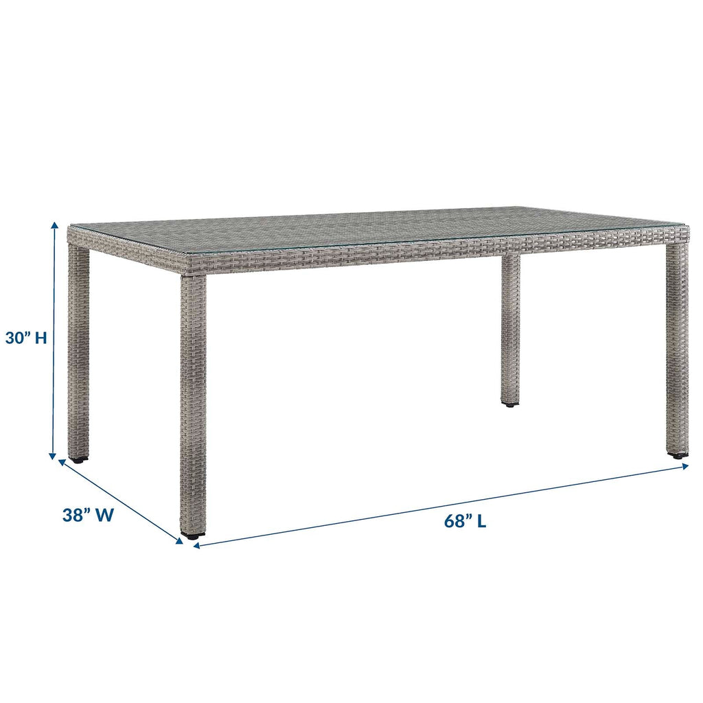 Aura 68" Outdoor Patio Wicker Rattan Dining Table by Modway