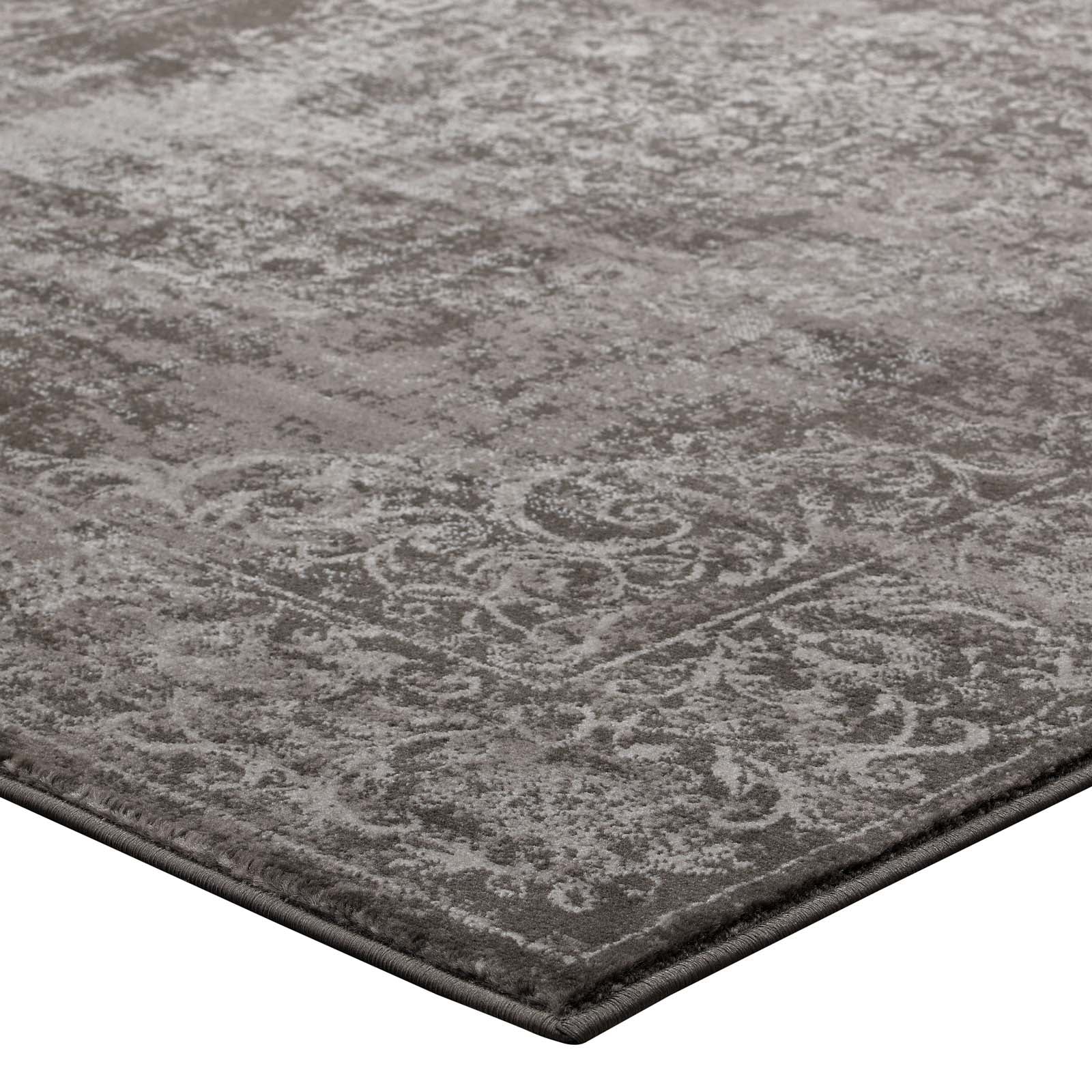 Gamela Rustic Vintage Ornate Floral Medallion 5x8 Area Rug by Modway