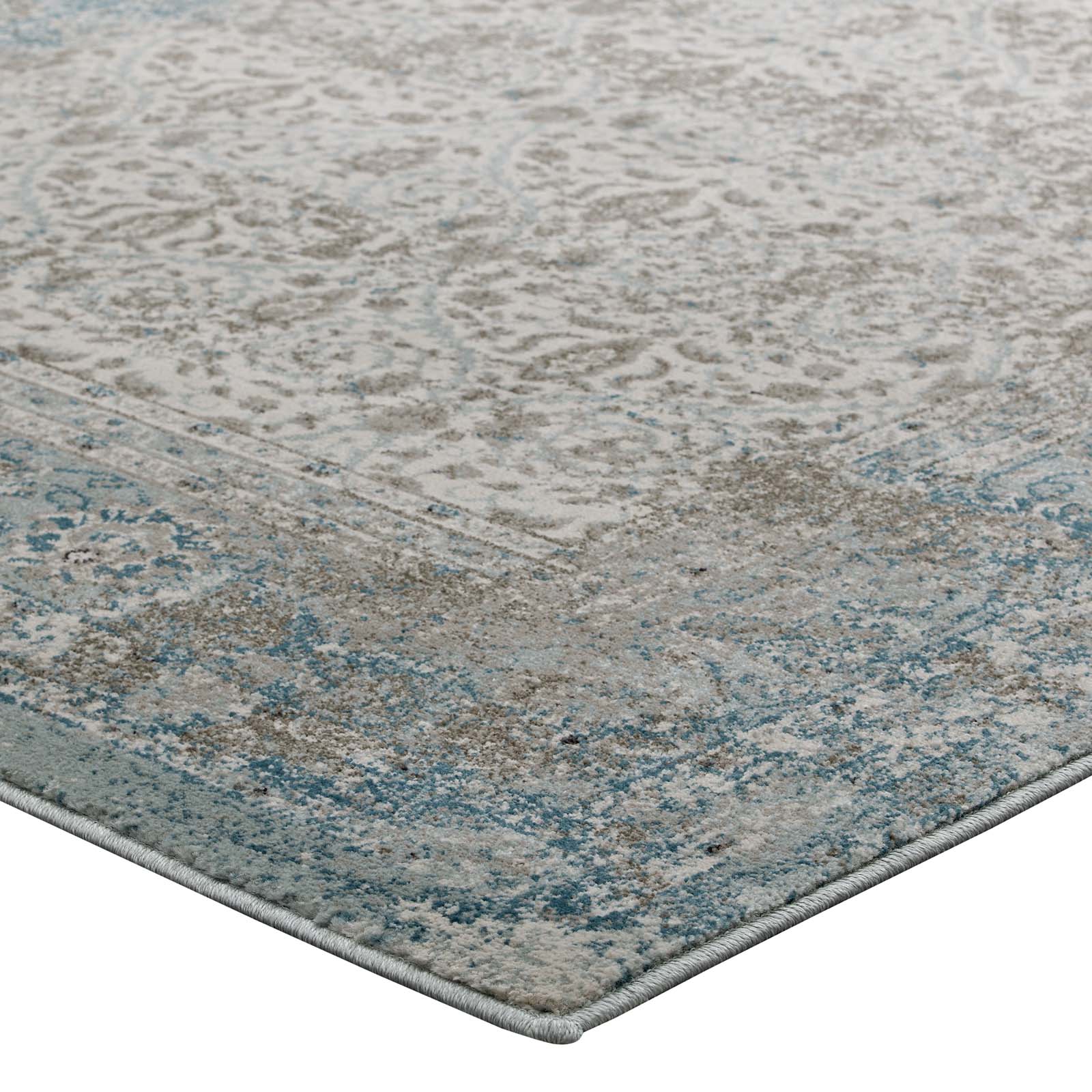 Dilys Distressed Vintage Floral Lattice 8x10 Area Rug by Modway