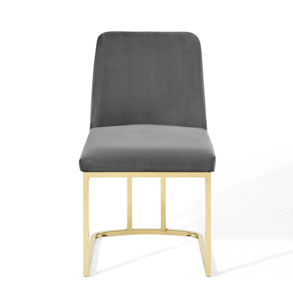 Amplify Sled Base Performance Velvet Dining Chairs Set of 2 by Modway