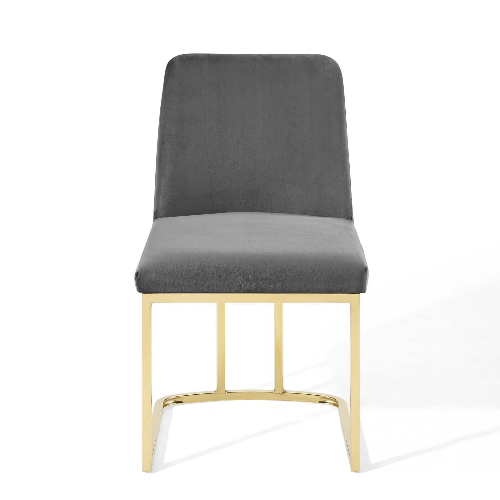 Amplify Sled Base Performance Velvet Dining Chairs Set of 2 by Modway