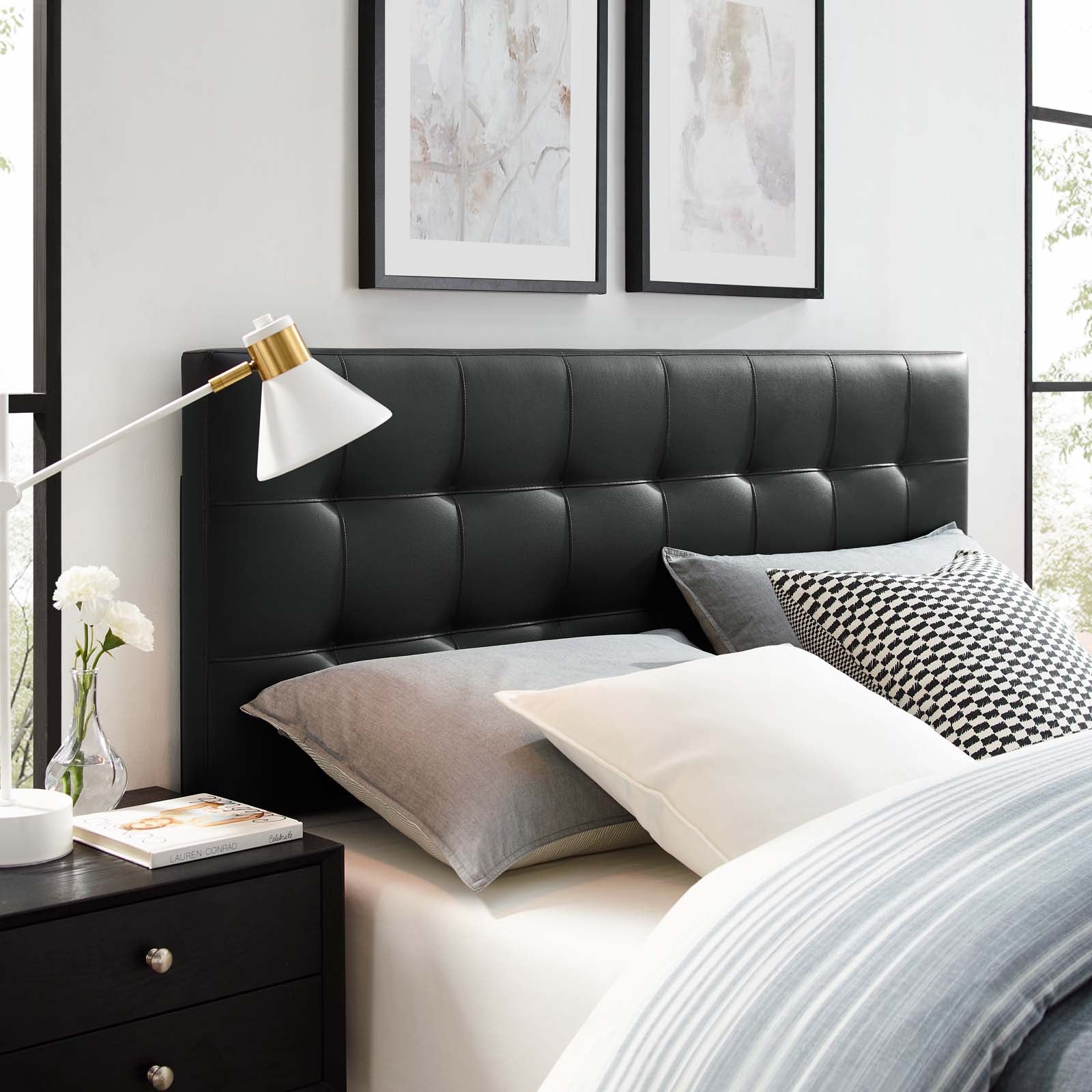 Lily Upholstered Vinyl Full Headboard by Modway