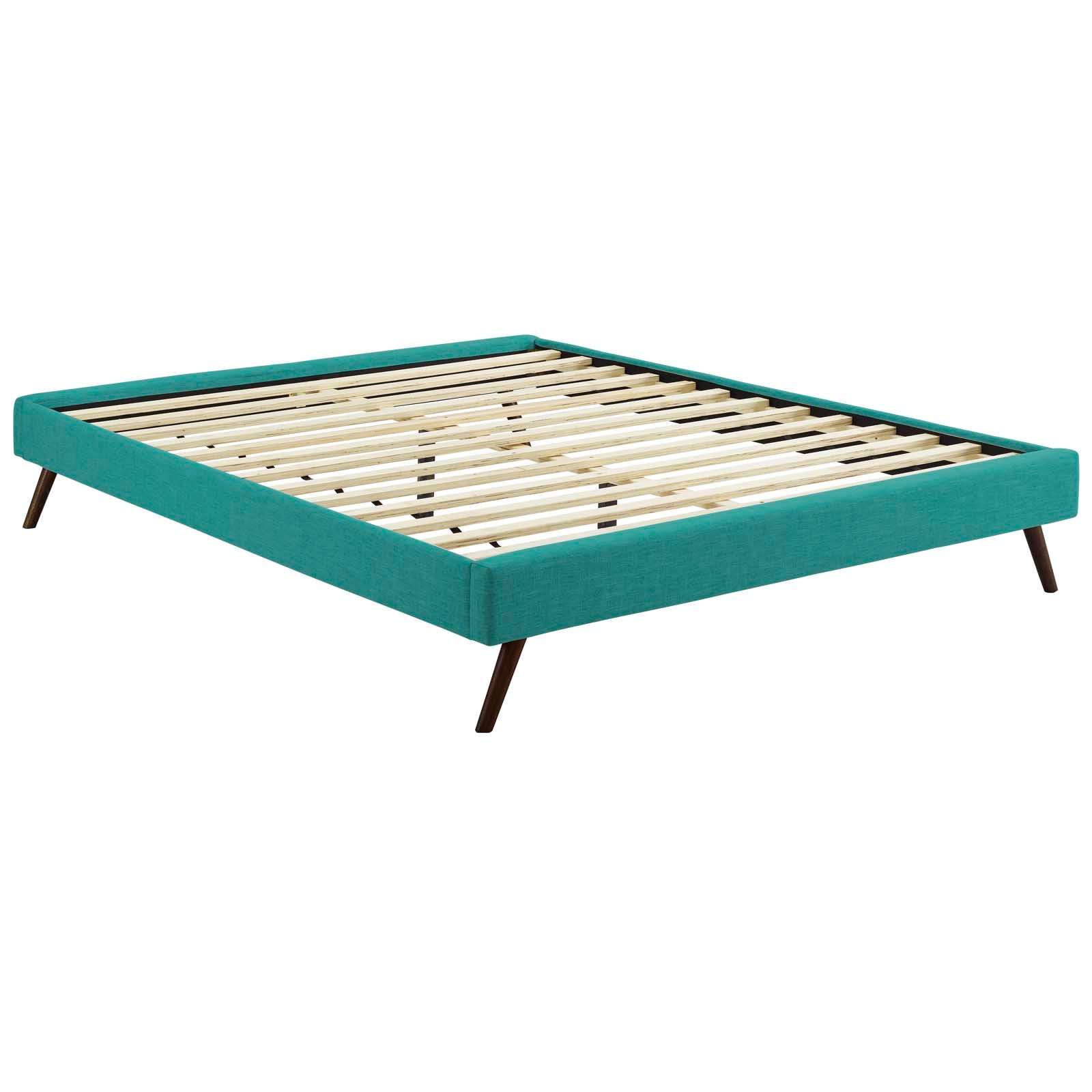 Loryn Fabric Queen Bed Frame with Round Splayed Legs by Modway