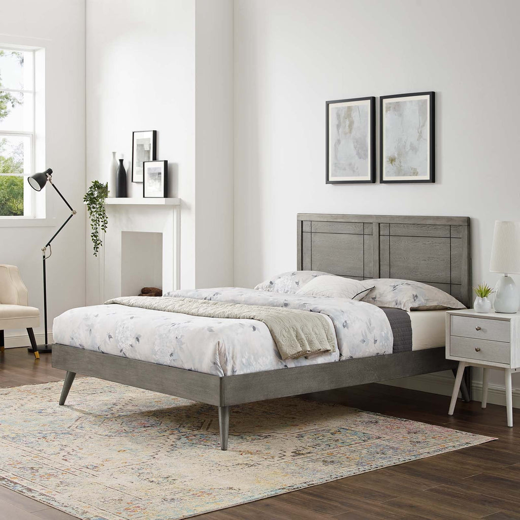 Marlee Wood King Platform Bed With Splayed Legs by Modway