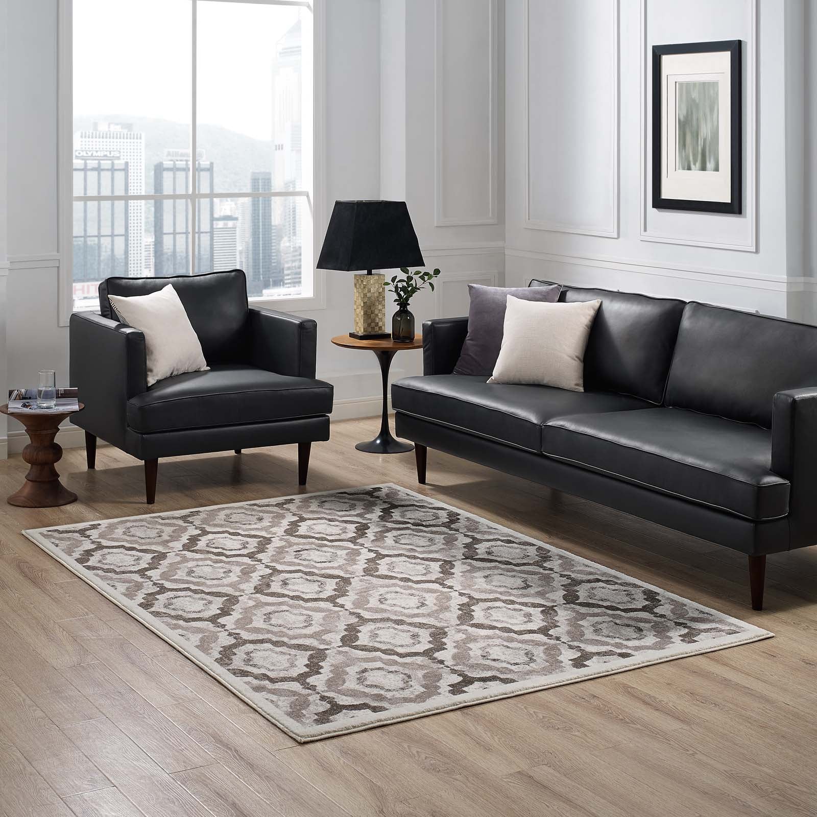 Kalinda Rustic Vintage Moroccan Trellis 8x10 Area Rug by Modway