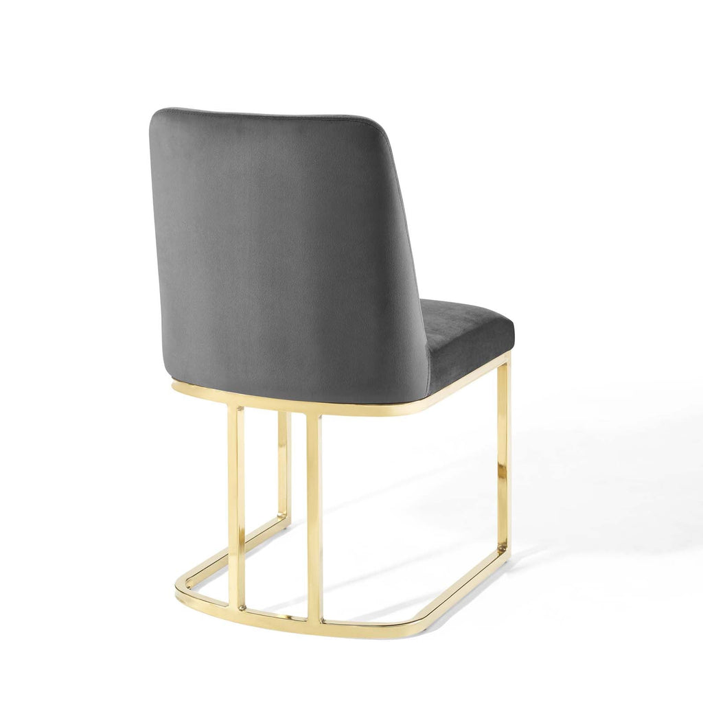 Amplify Sled Base Performance Velvet Dining Chairs Set of 2 by Modway