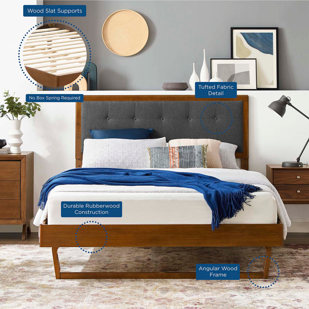 Willow Wood King Platform Bed With Angular Frame by Modway