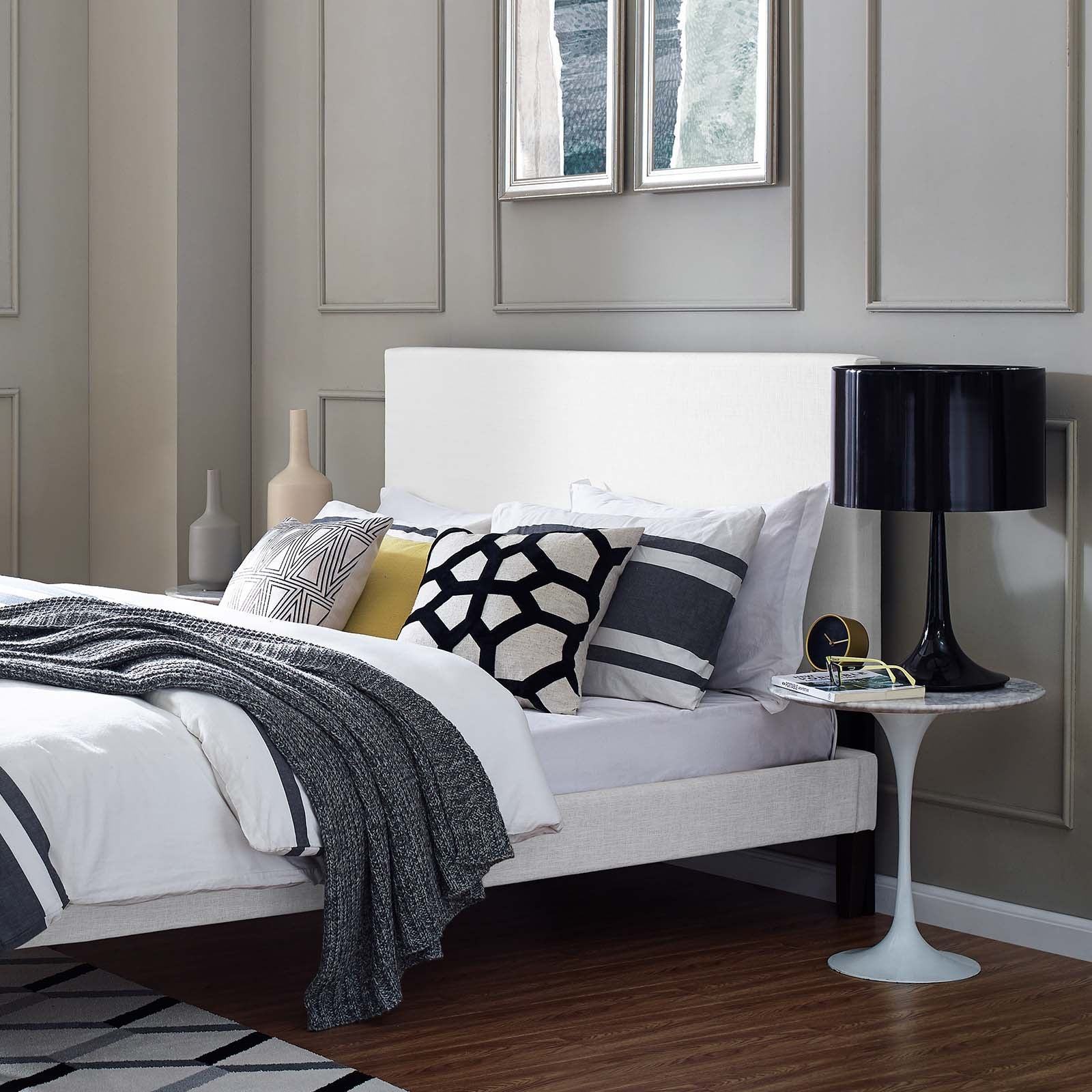 Taylor Upholstered Linen Fabric King and California King Headboard by Modway