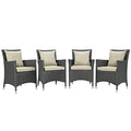 Sojourn 4 Piece Outdoor Patio Sunbrella¨ Dining Set by Modway