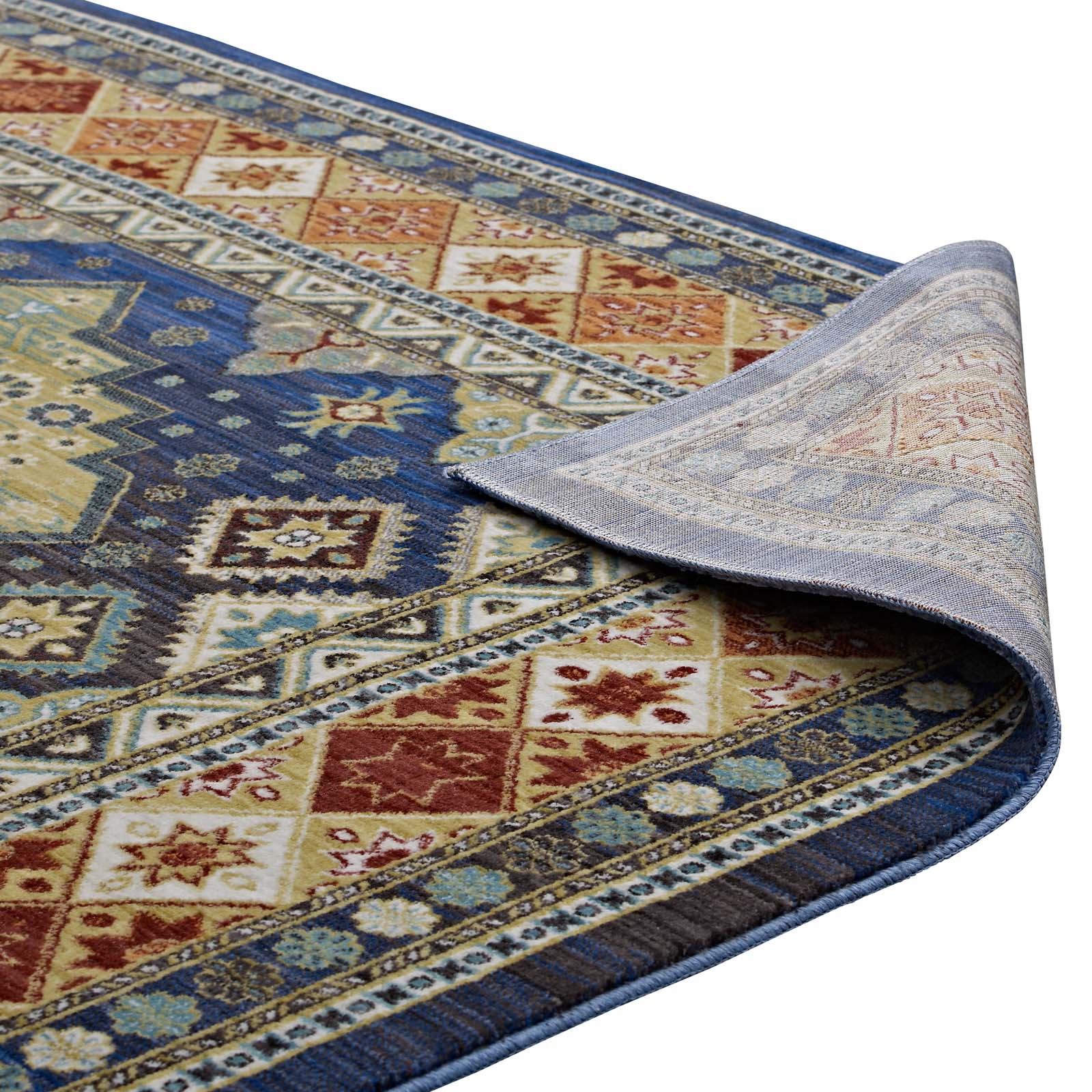 Atzi Distressed Southwestern Diamond Floral 4x6 Area Rug by Modway