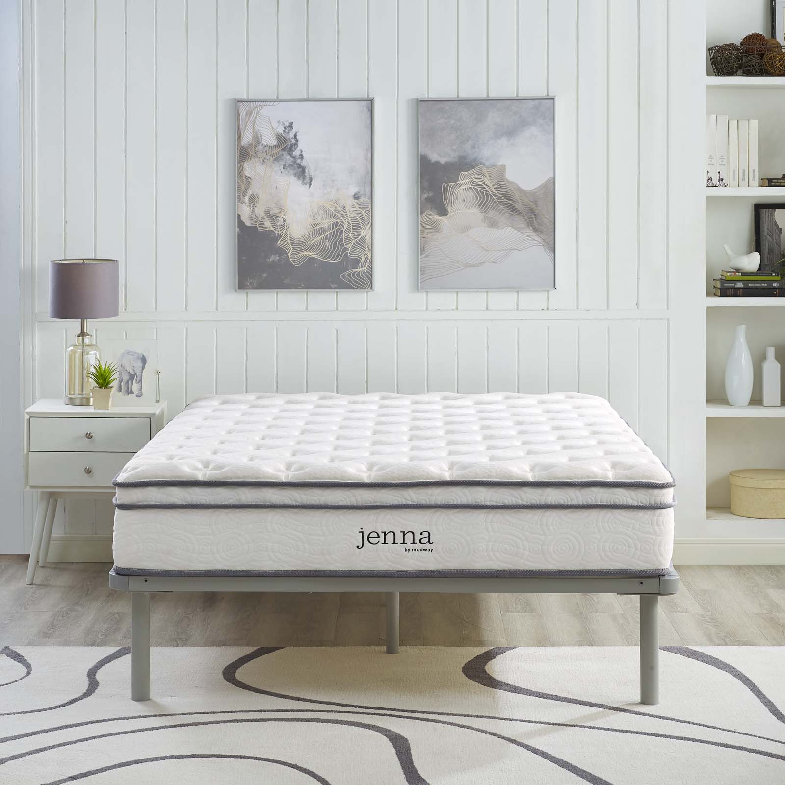 Jenna 10" Innerspring and Foam California King Mattress by Modway