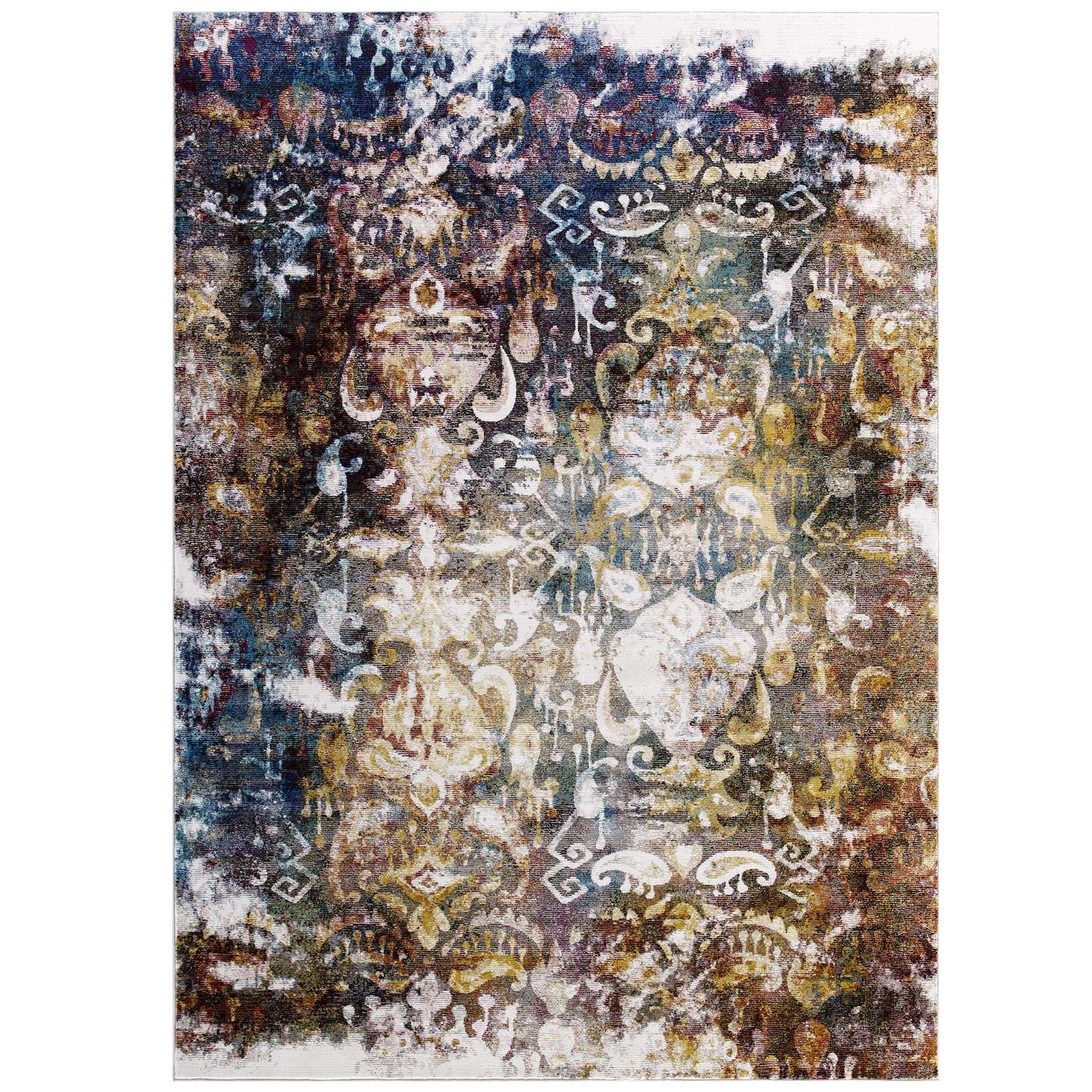 Success Jayla Transitional Distressed Vintage Floral Moroccan Trellis 8x10 Area Rug by Modway