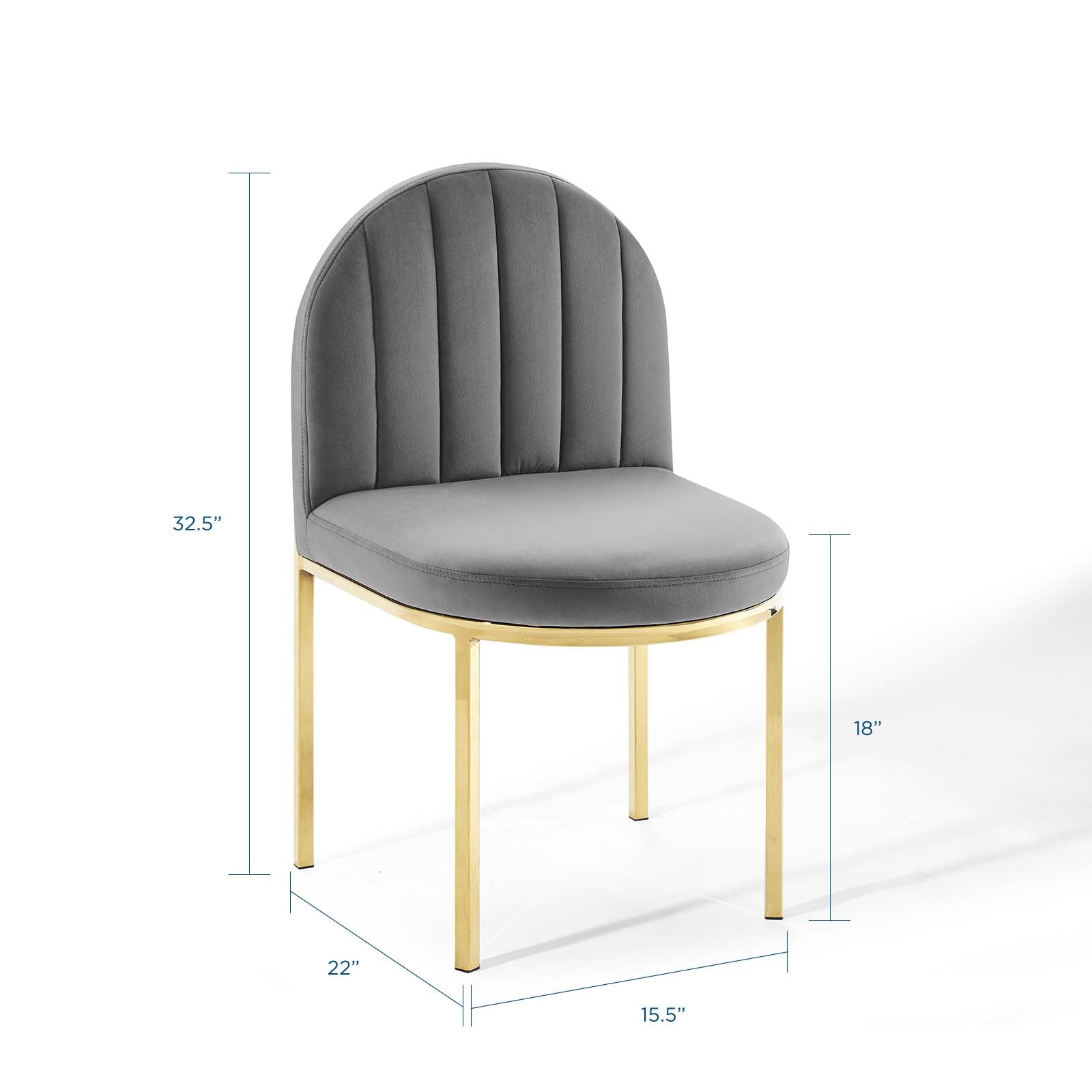Isla Performance Velvet Dining Side Chair Set of 2 by Modway