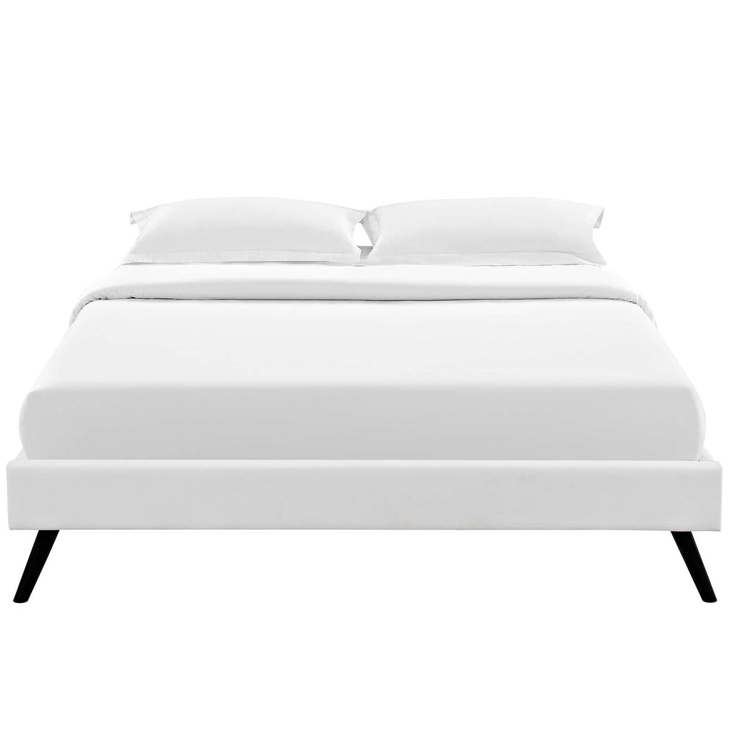 Loryn Vinyl Queen Bed Frame with Round Splayed Legs by Modway
