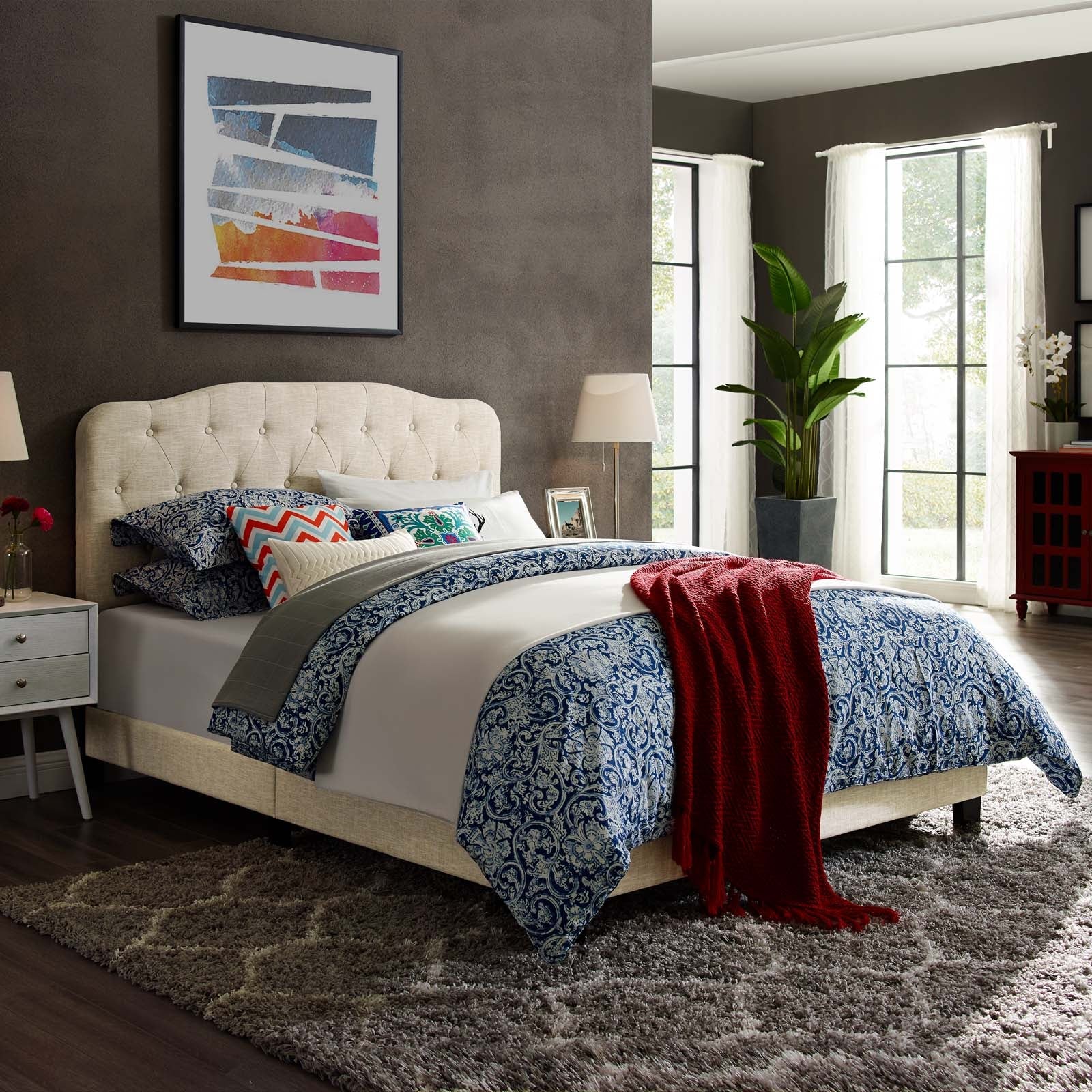 Amelia Upholstered Fabric Queen Bed by Modway