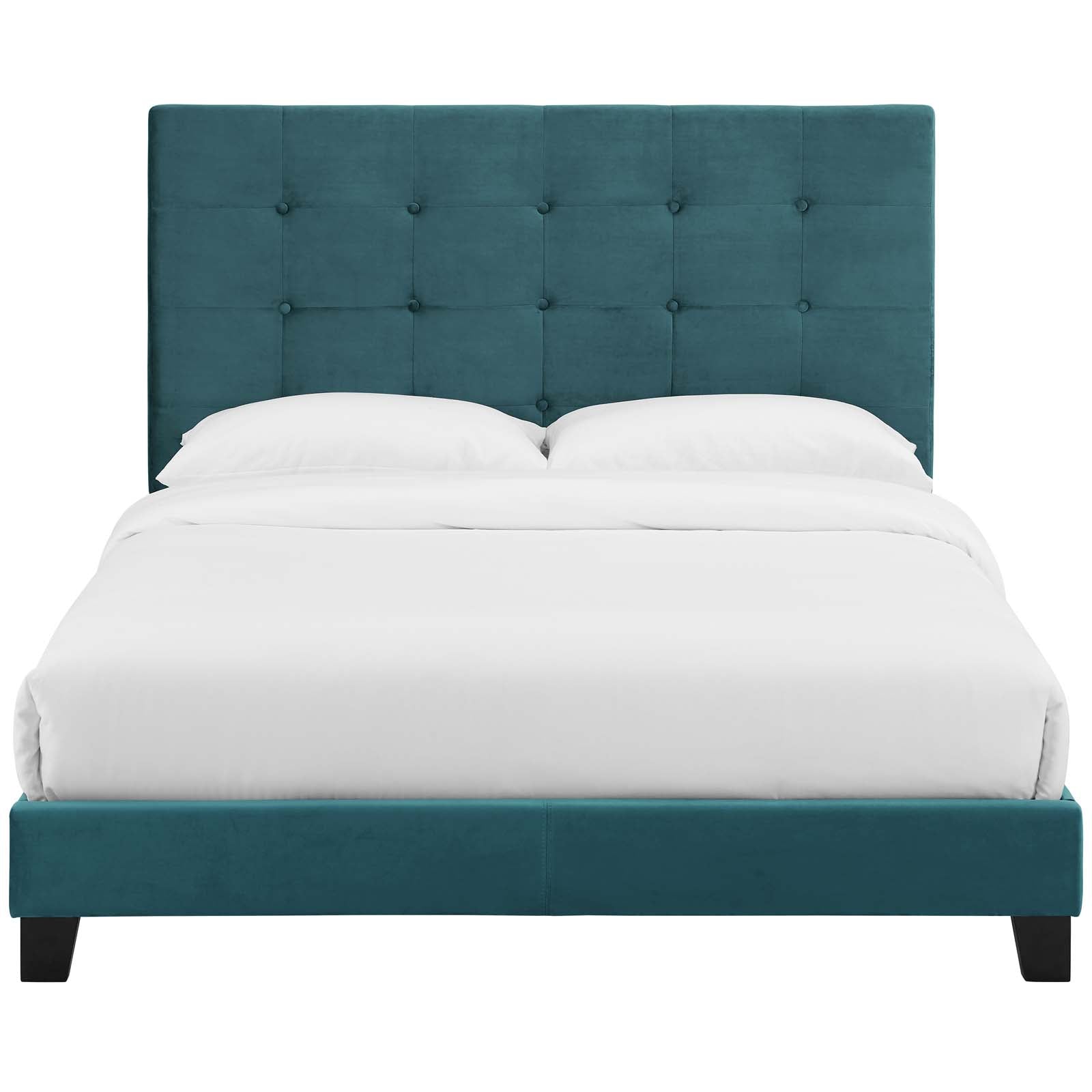 Melanie Tufted Button Upholstered Performance Velvet Full Platform Bed by Modway