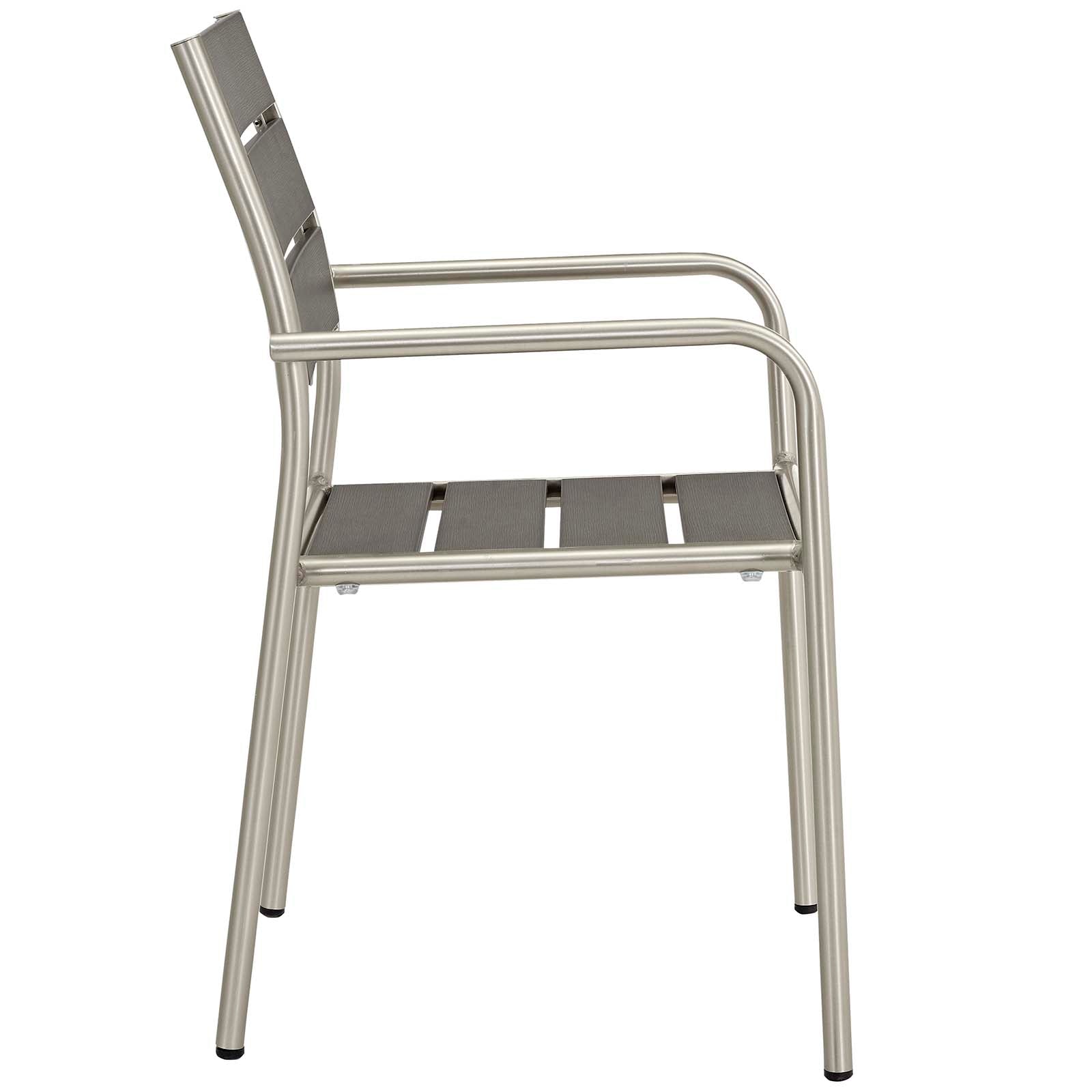 Shore Outdoor Patio Aluminum Dining Rounded Armchair Set of 2 by Modway