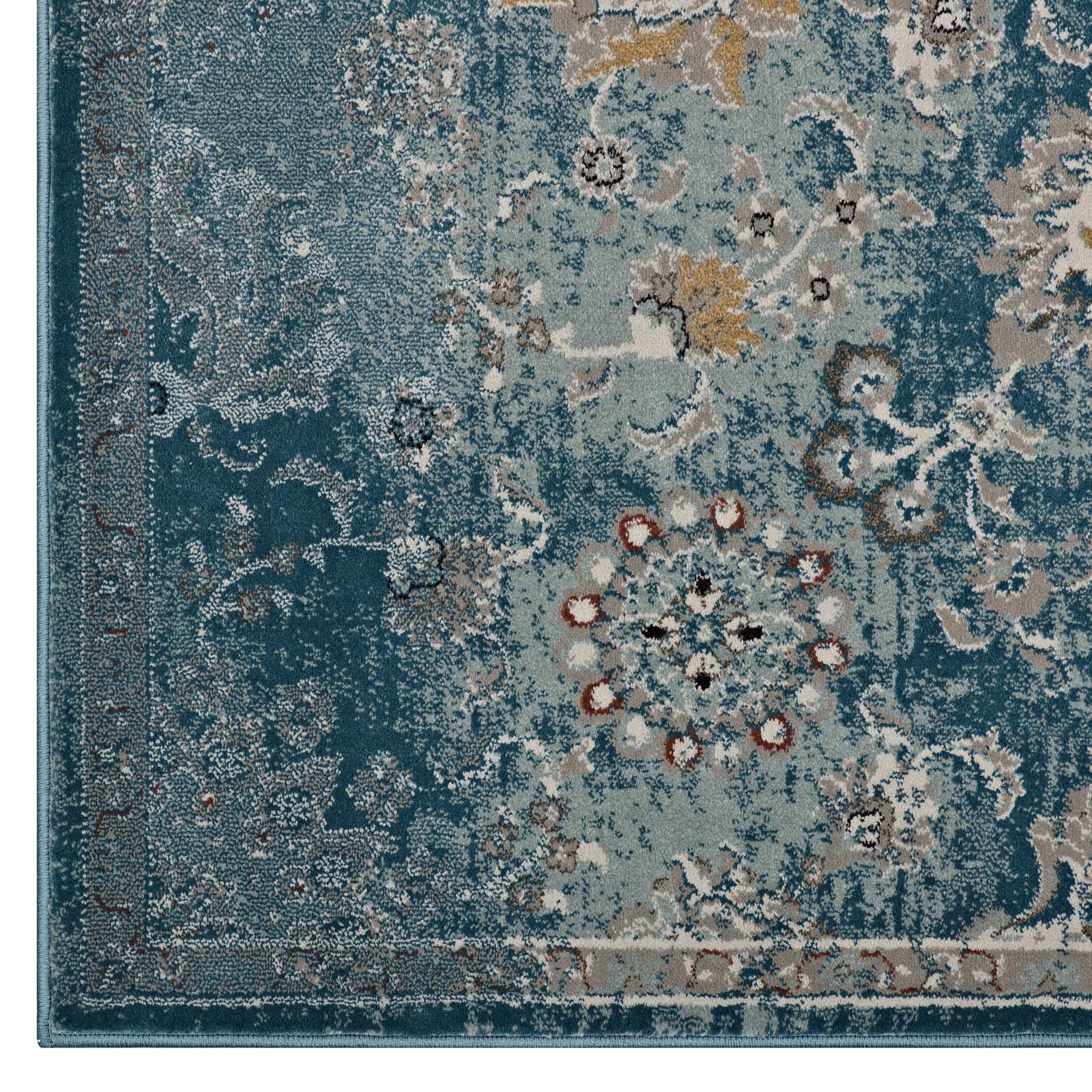 Cynara Distressed Floral Vintage Medallion 5x8 Area Rug by Modway