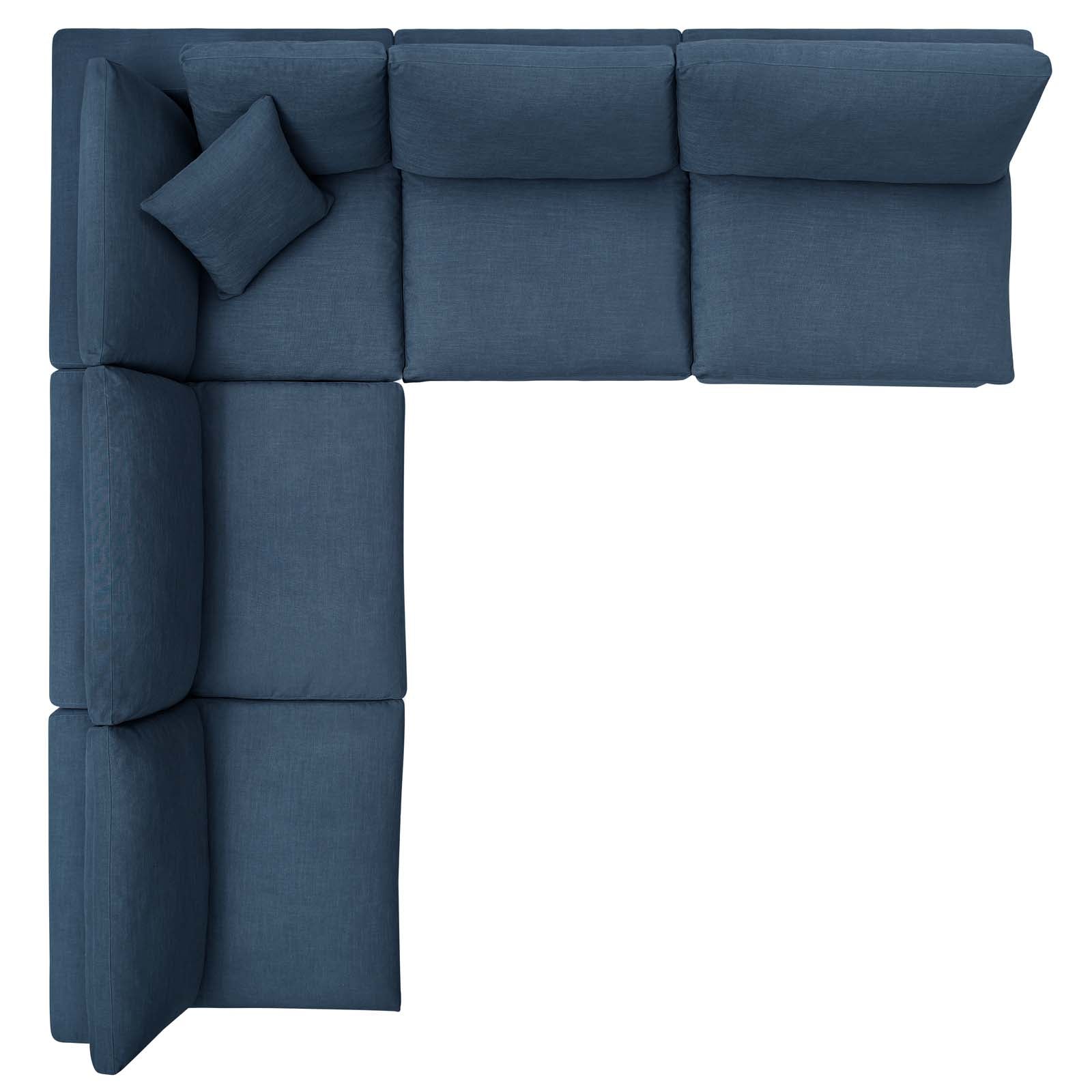 Commix 5-Piece Down Filled Overstuffed Armless Sectional Sofa by Modway