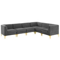 Triumph 6-Piece Channel Tufted Performance Velvet Sectional Sofa by Modway