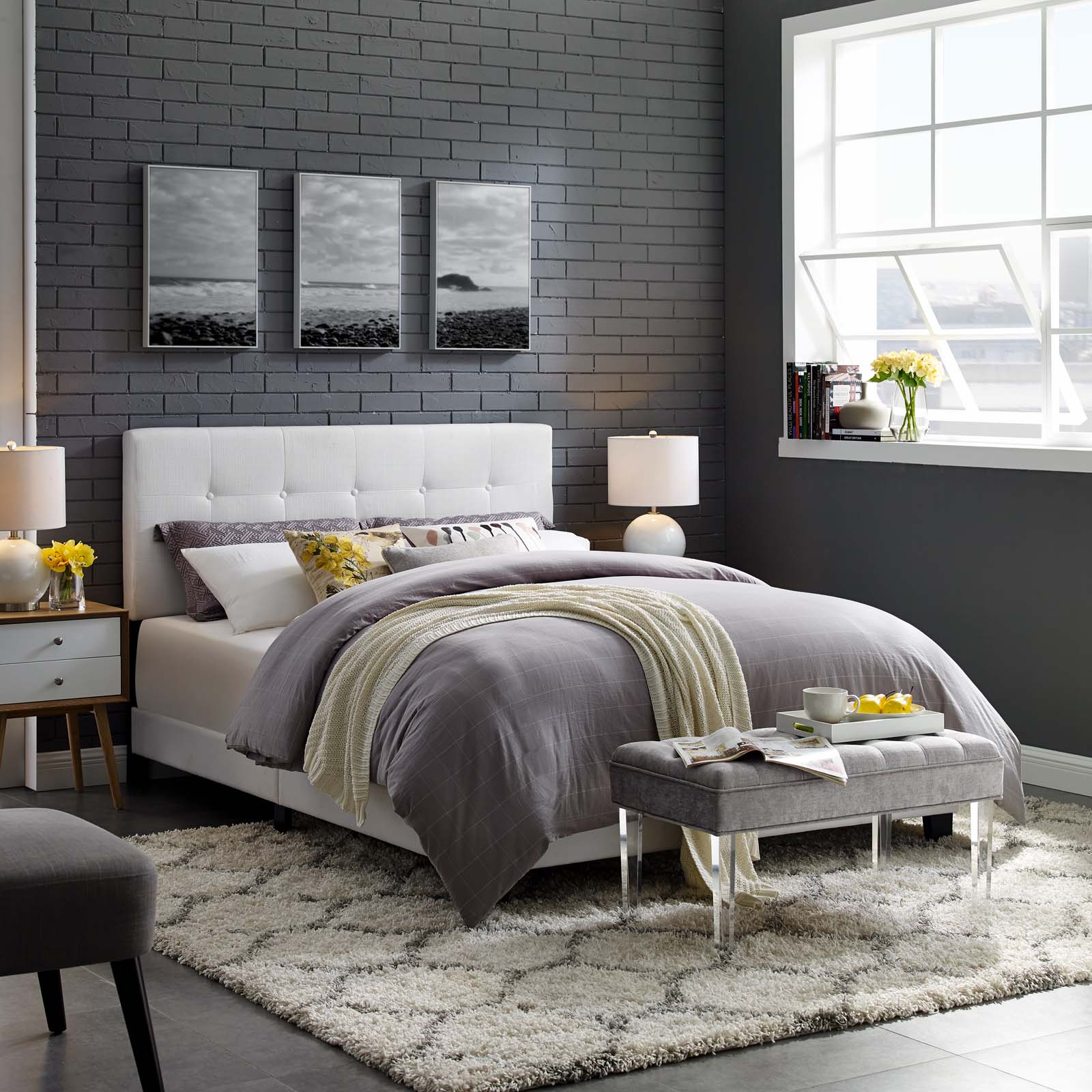 Amira Upholstered Fabric Queen Bed by Modway