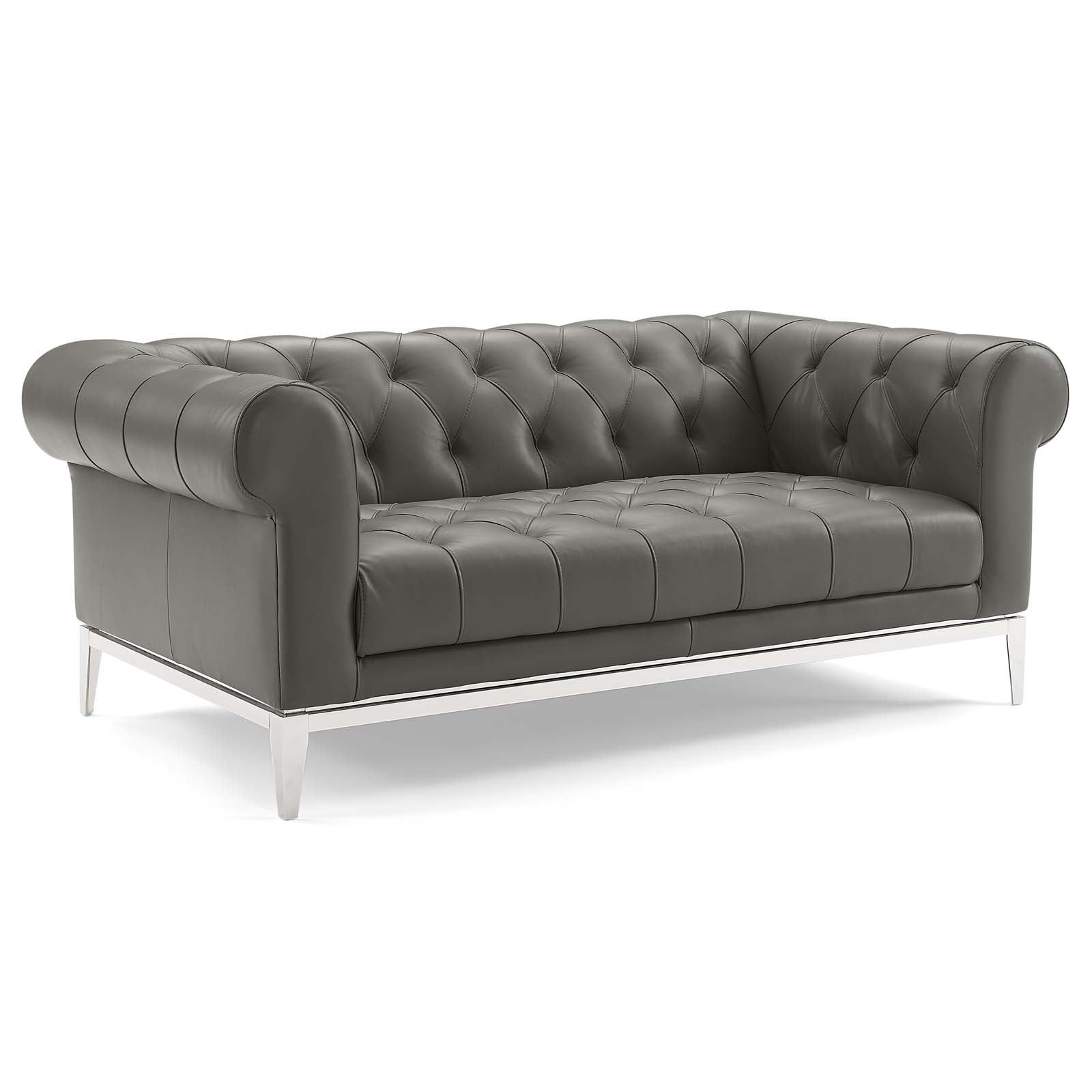 Idyll Tufted Upholstered Leather Loveseat and Armchair by Modway