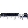 Shore 6 Piece Outdoor Patio Aluminum Sectional Sofa Set by Modway