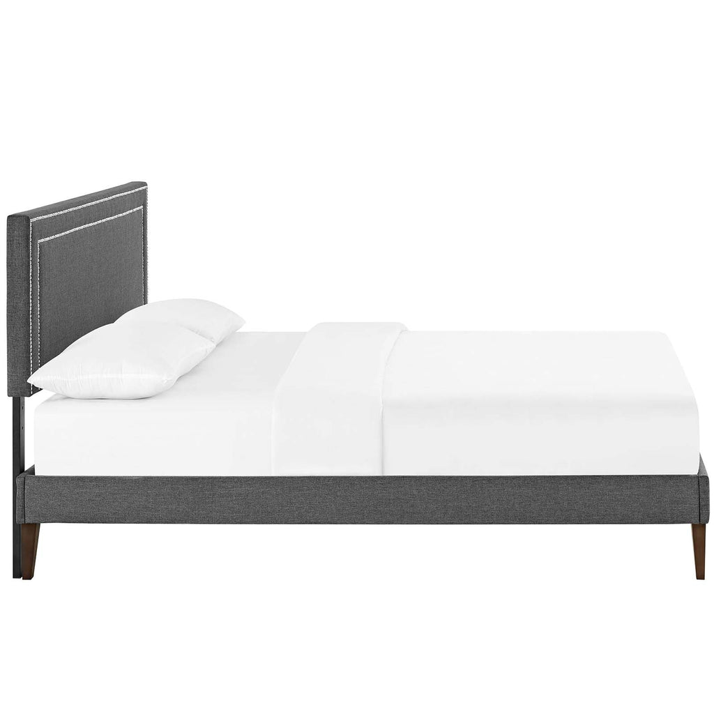 Virginia Fabric Full Platform Bed with Squared Tapered Legs by Modway