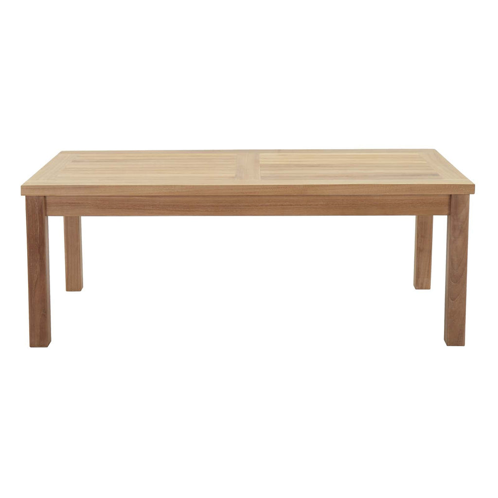 Marina Outdoor Patio Teak Rectangle Coffee Table by Modway