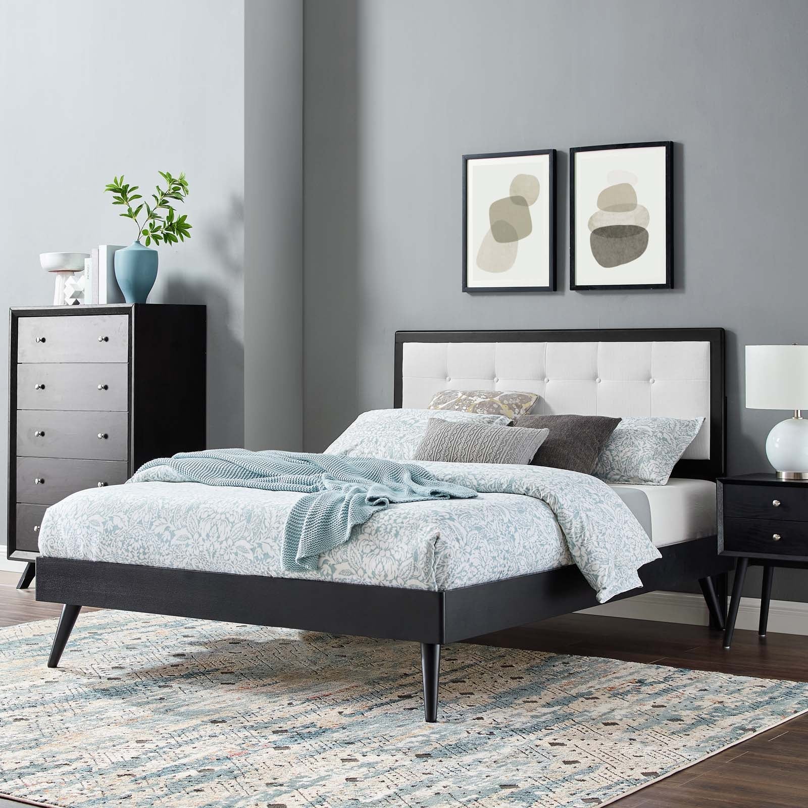 Willow Wood Queen Platform Bed With Splayed Legs by Modway