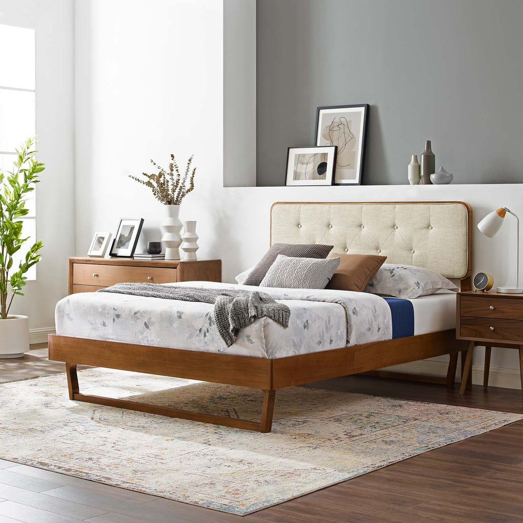 Bridgette Wood Queen Platform Bed With Angular Frame by Modway
