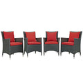Sojourn 4 Piece Outdoor Patio Sunbrella¨ Dining Set by Modway
