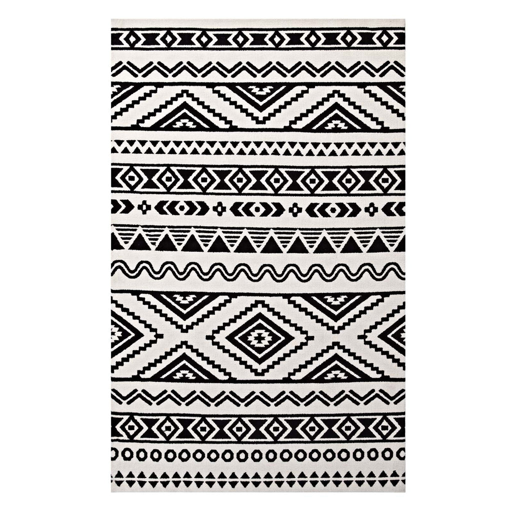 Haku Geometric Moroccan Tribal 5x8 Area Rug by Modway