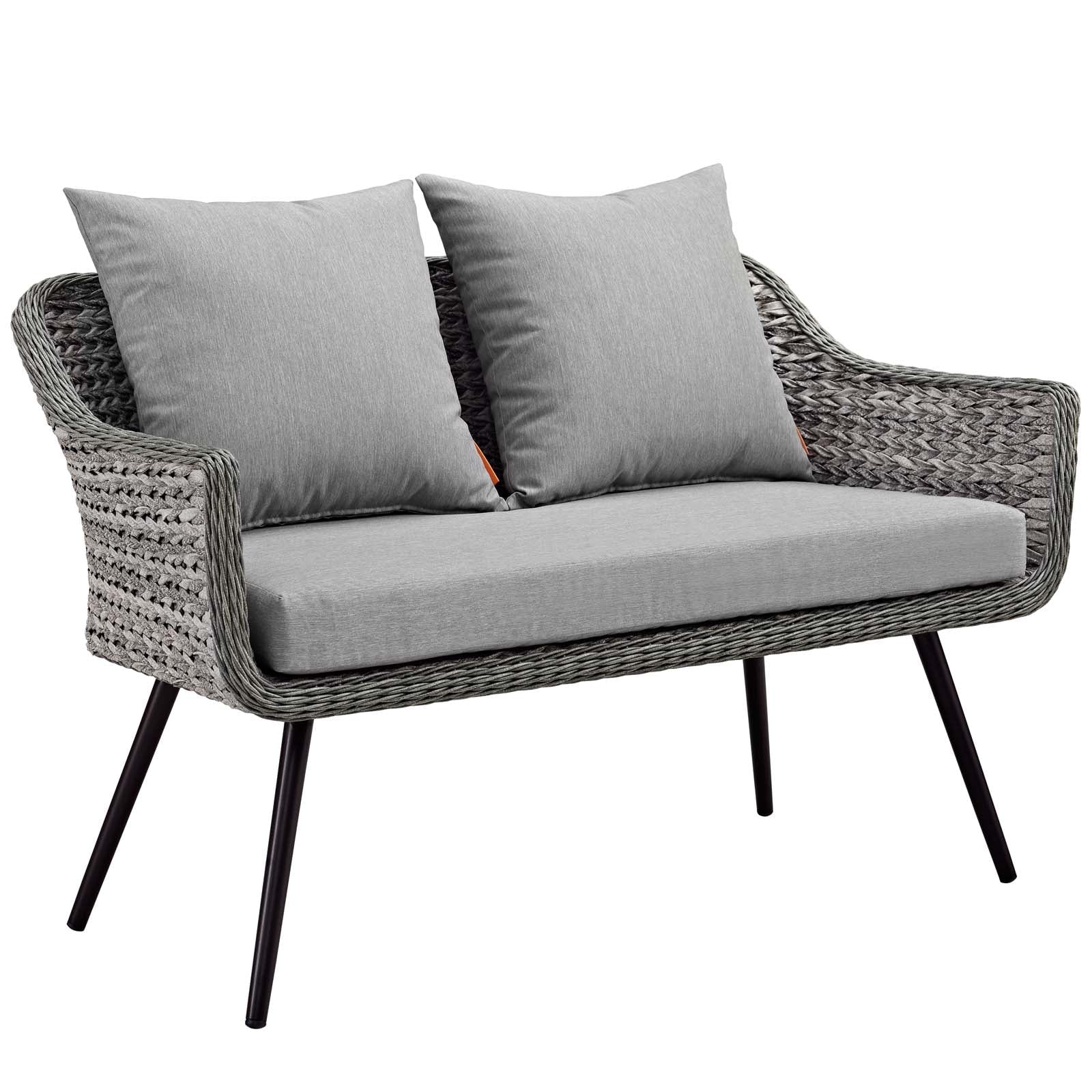 Endeavor 2 Piece Outdoor Patio Wicker Rattan Loveseat and Armchair Set by Modway