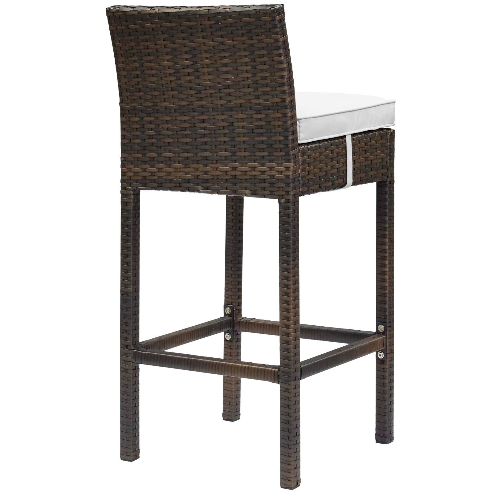 Conduit Outdoor Patio Wicker Rattan Bar Stool Set of 4 by Modway